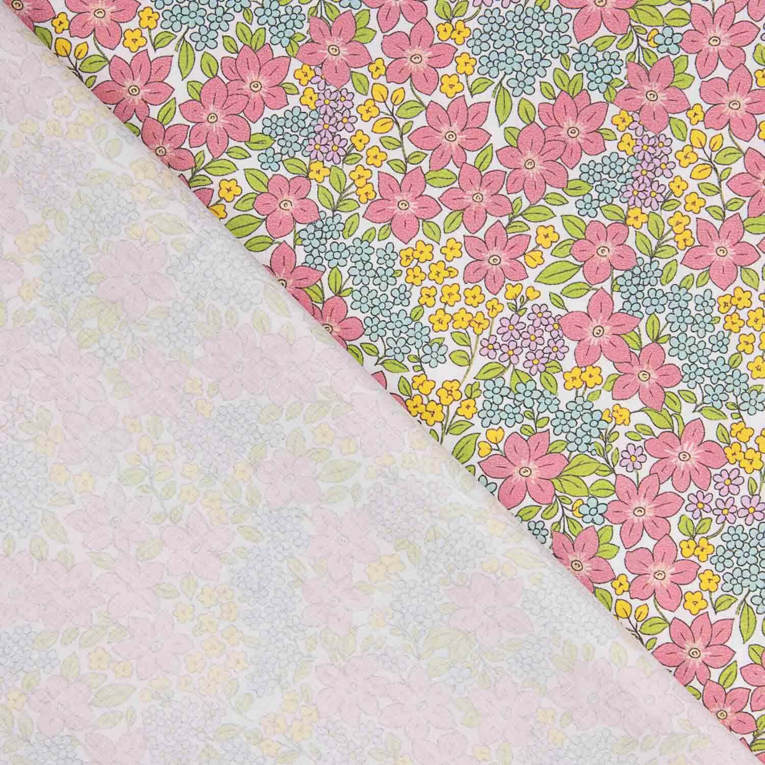 Perkal Bedruckte Girlande Rosa - Ribes y Casals