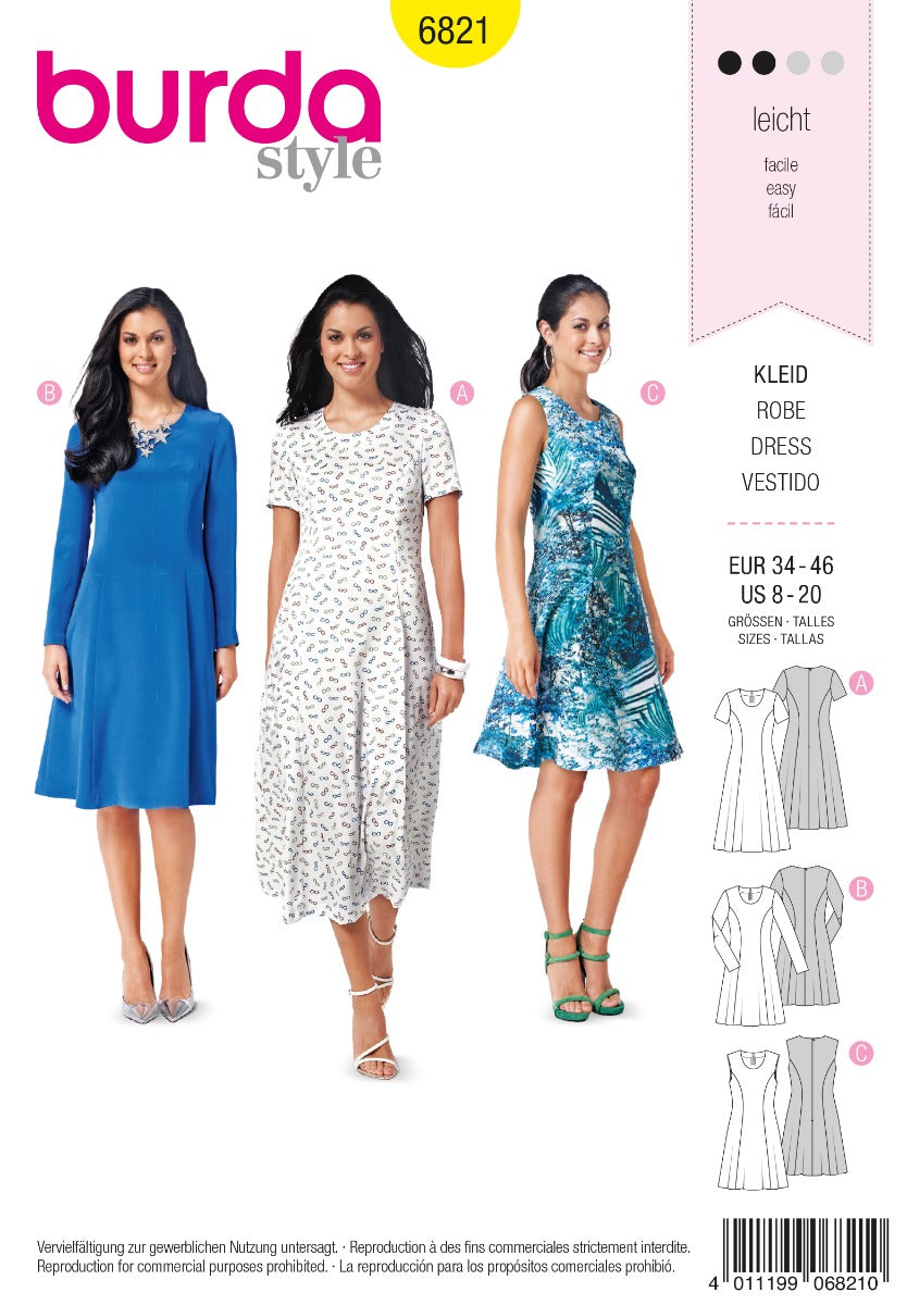 Schnittmuster Burda 6821 Kleid - Ribes y Casals
