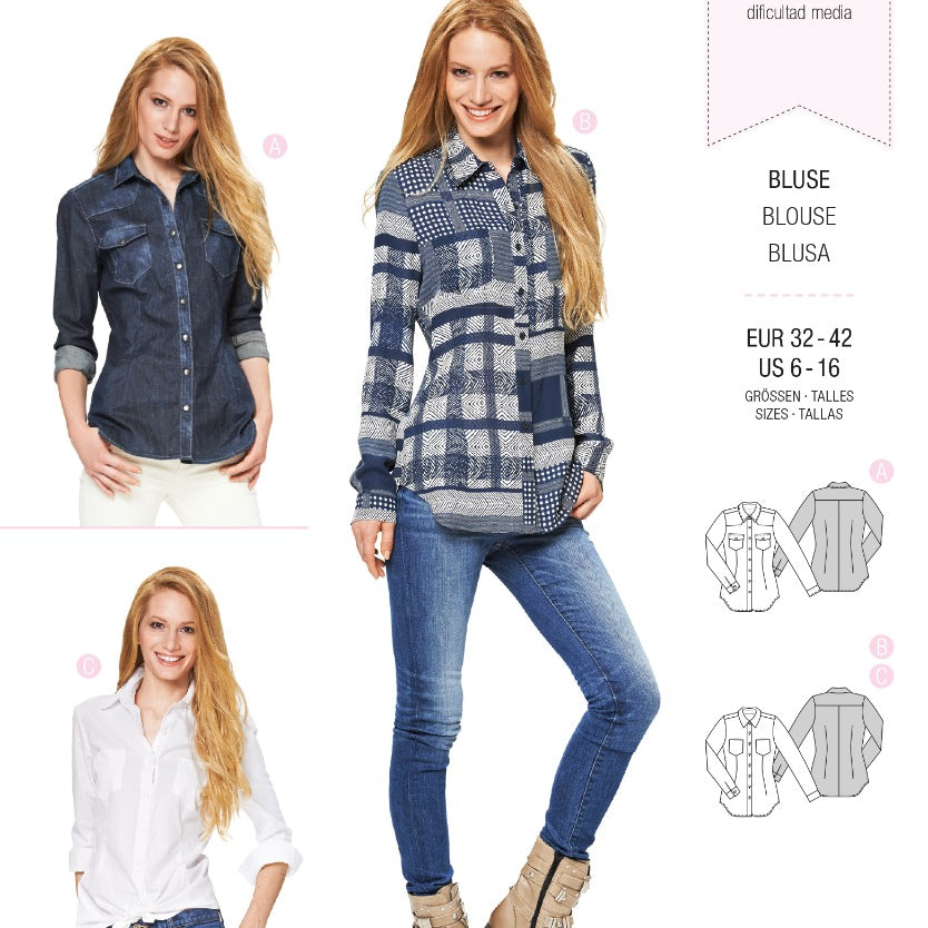 Schnittmuster Burda 6849 Bluse - Ribes y Casals