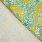 Baumwollpopeline, exotischer Dschungel-Print, Limette - Ribes y Casals