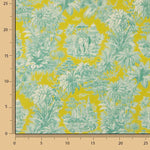 Baumwollpopeline, exotischer Dschungel-Print, Limette - Ribes y Casals