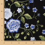 Tüll Stickerei Manila Blau Schwarz - Ribes y Casals