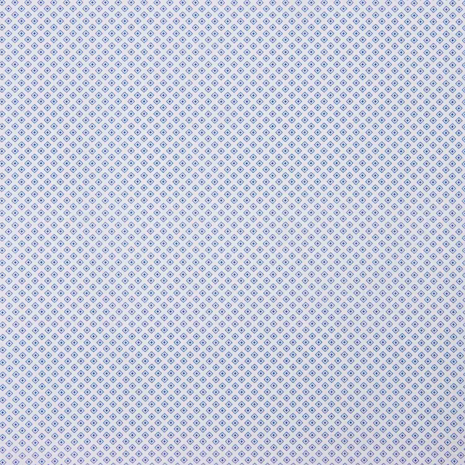 Geometrischer blau-weißer Baumwoll-Voile - Ribes y Casals