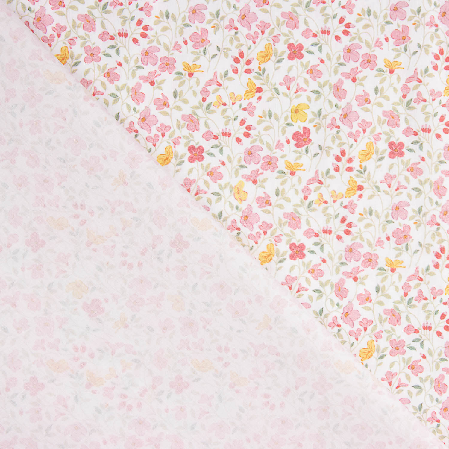Rosa Mini-Perkal mit Blumendruck - Ribes y Casals