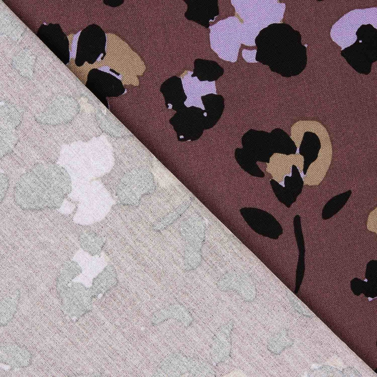 Dschungel-Chic Bedruckte Viskose Braun - Ribes y Casals