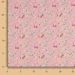 Perkal Gedruckte Blumensträuße Rosa Hintergrund - Ribes y Casals