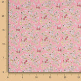 Perkal Gedruckte Blumensträuße Rosa Hintergrund - Ribes y Casals