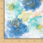 Blaue Aquarell-Blumen-Leinwand - Ribes y Casals