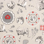 Nostalgie Braun Bedruckter Canvas-Stoff 170 x 280 cm - Ribes y Casals