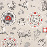 Nostalgie Braun Bedruckter Canvas-Stoff 170 x 280 cm - Ribes y Casals