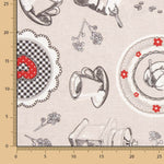 Nostalgie Braun Bedruckter Canvas-Stoff 170 x 280 cm - Ribes y Casals