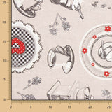 Nostalgie Braun Bedruckter Canvas-Stoff 170 x 280 cm - Ribes y Casals
