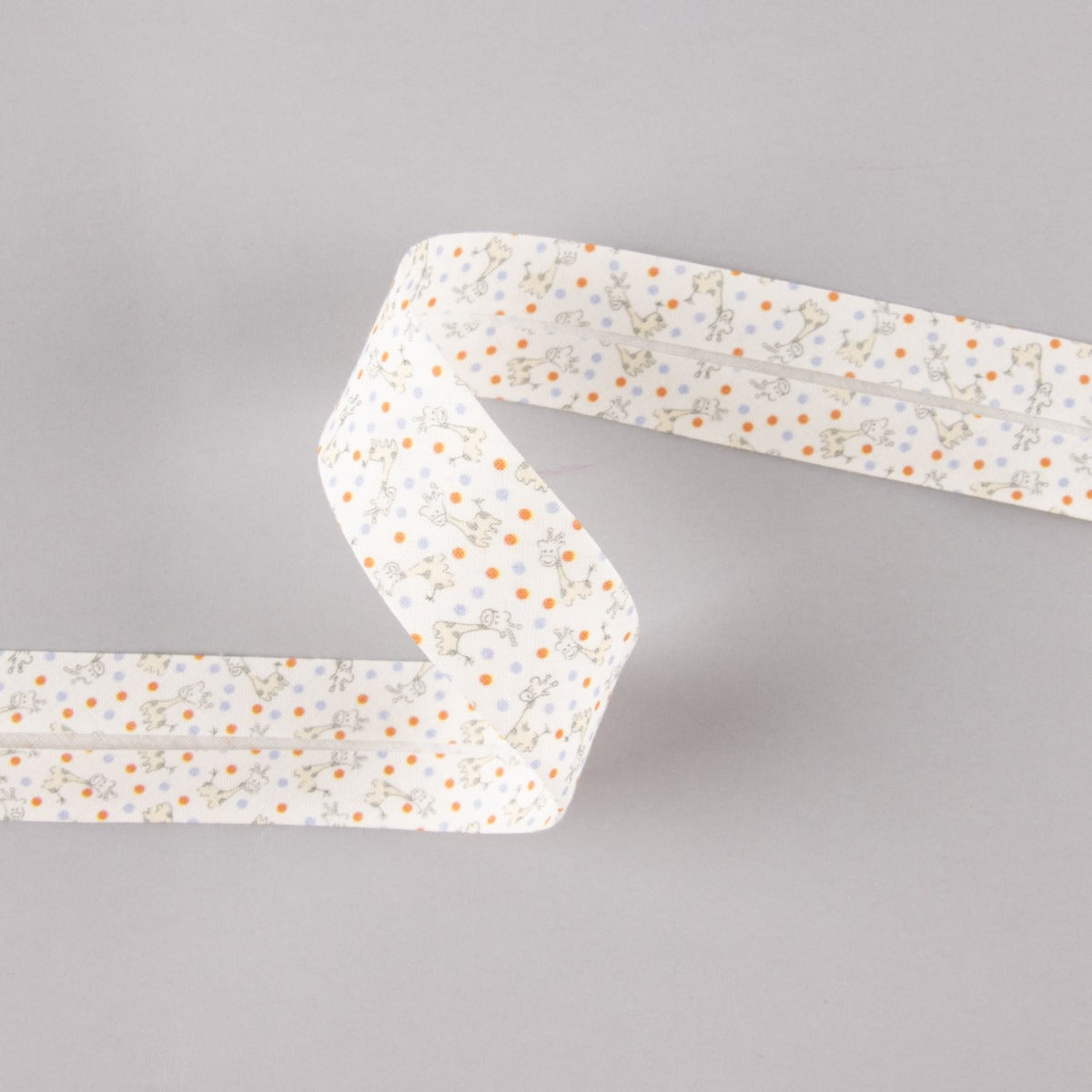 Bias Tape Giraffen Blau-Koralle 30mm - Ribes y Casals