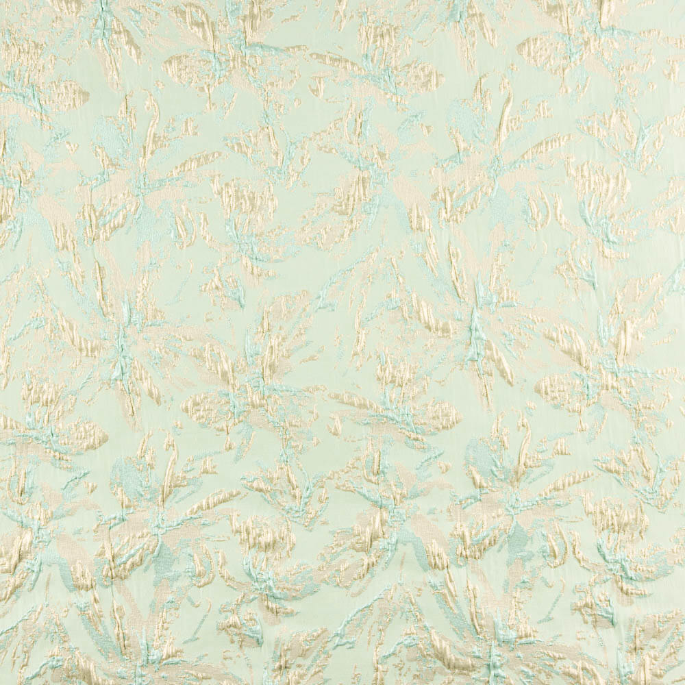 Brokat Lurex Floral Aqua Grün - Ribes y Casals