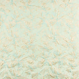 Brokat Lurex Floral Aqua Grün - Ribes y Casals