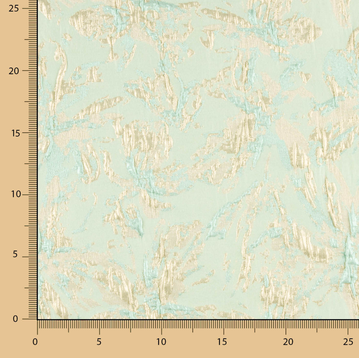 Brokat Lurex Floral Aqua Grün - Ribes y Casals