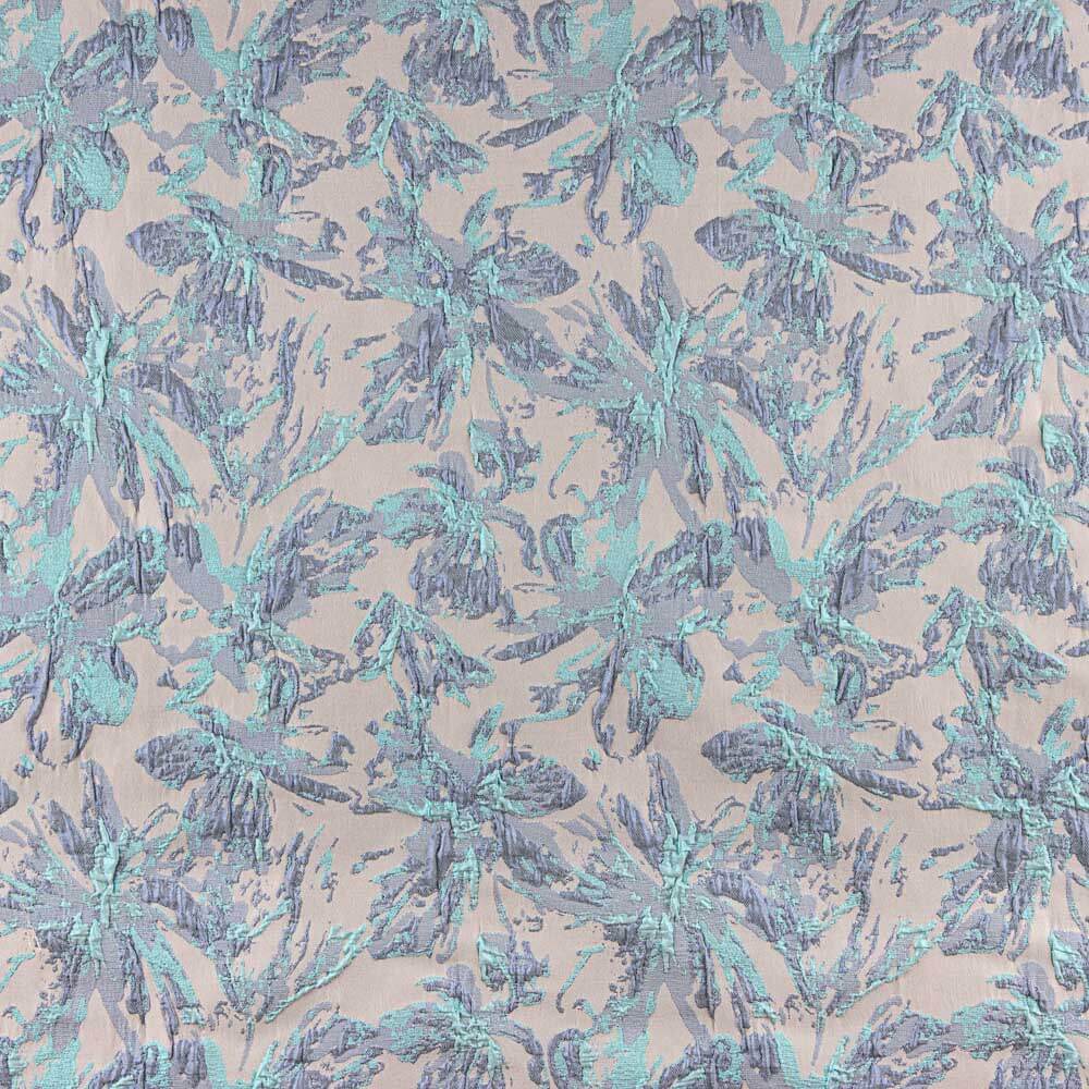 Brokat Lurex Floral Blau - Ribes y Casals