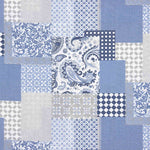 Blaues Patchwork bedrucktes Segeltuch - Ribes y Casals