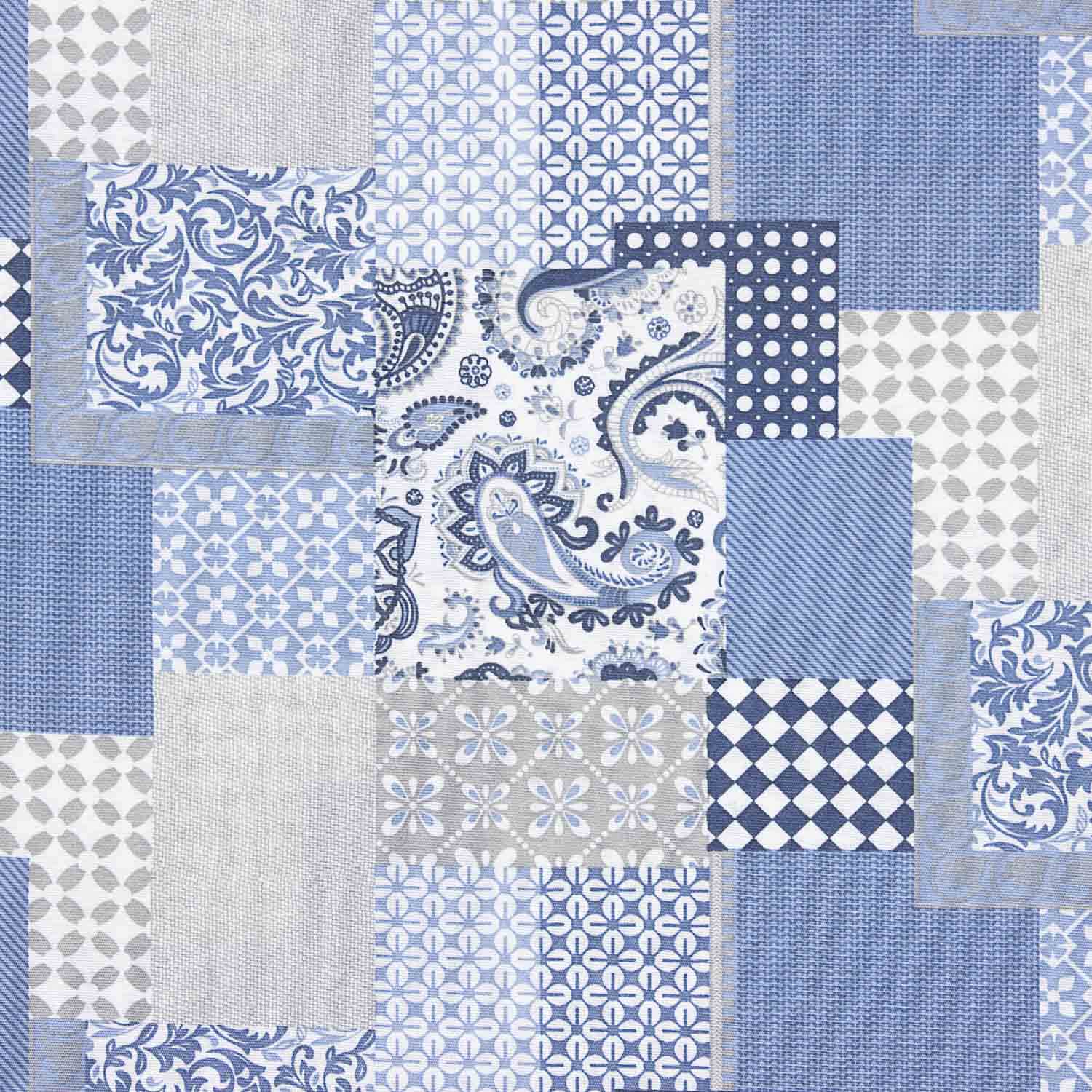 Blaues Patchwork bedrucktes Segeltuch - Ribes y Casals