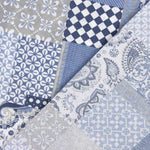 Blaues Patchwork bedrucktes Segeltuch - Ribes y Casals