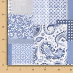 Blaues Patchwork bedrucktes Segeltuch - Ribes y Casals