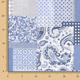 Blaues Patchwork bedrucktes Segeltuch - Ribes y Casals