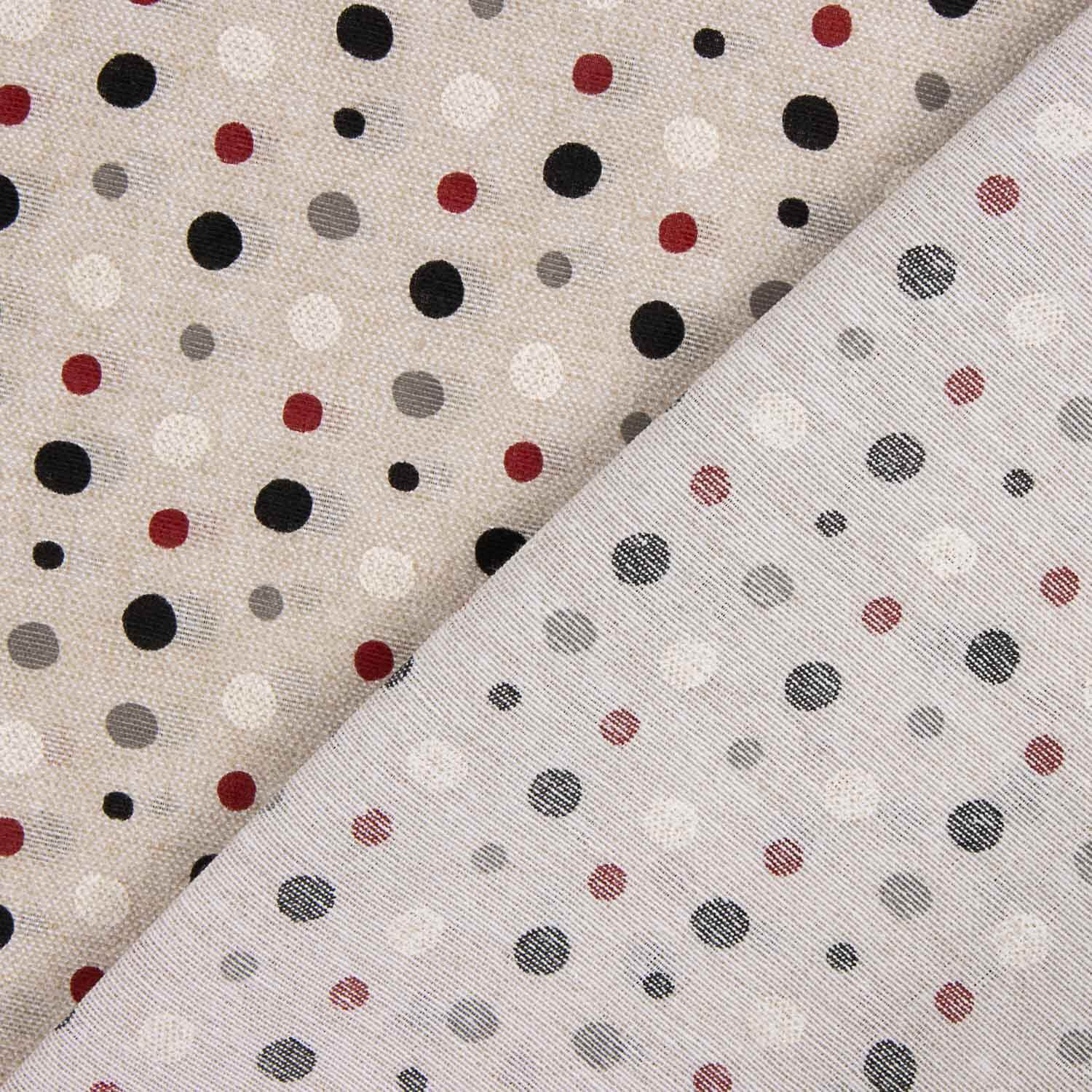 Polka Dot Canvas Schwarz Grau Rot - Ribes y Casals