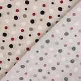 Polka Dot Canvas Schwarz Grau Rot - Ribes y Casals