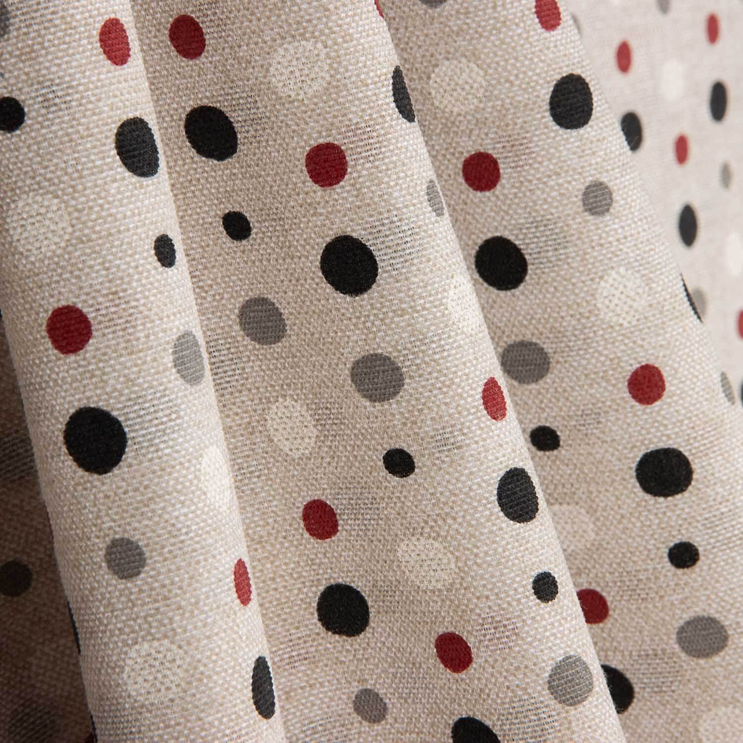 Polka Dot Canvas Schwarz Grau Rot - Ribes y Casals