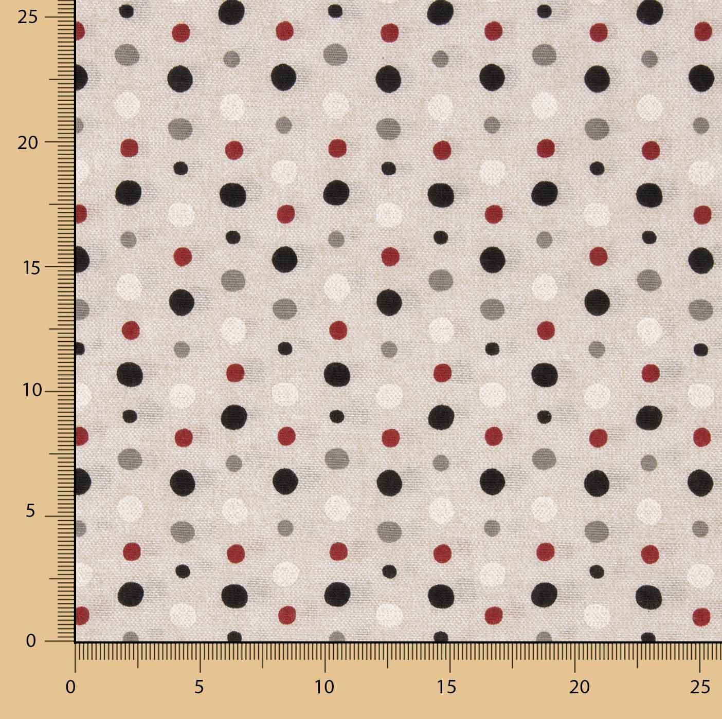 Polka Dot Canvas Schwarz Grau Rot - Ribes y Casals