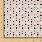 Polka Dot Canvas Schwarz Grau Rot - Ribes y Casals