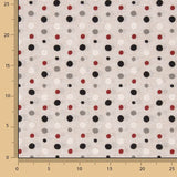 Polka Dot Canvas Schwarz Grau Rot - Ribes y Casals