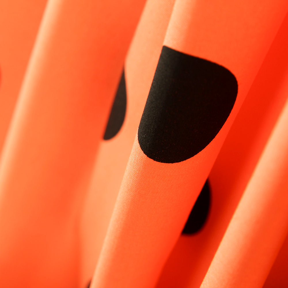 Schwarz gepunktete Spandex-Popeline 30mm Tangerine - Ribes y Casals
