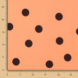 Schwarz gepunktete Spandex-Popeline 30mm Tangerine - Ribes y Casals