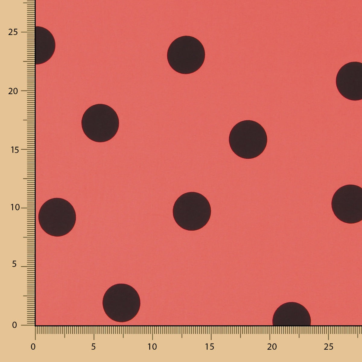 Polka Dot Spandex Popeline 30mm Koralle - Verschiedene Größen x Breite 140 cm - Ribes y Casals