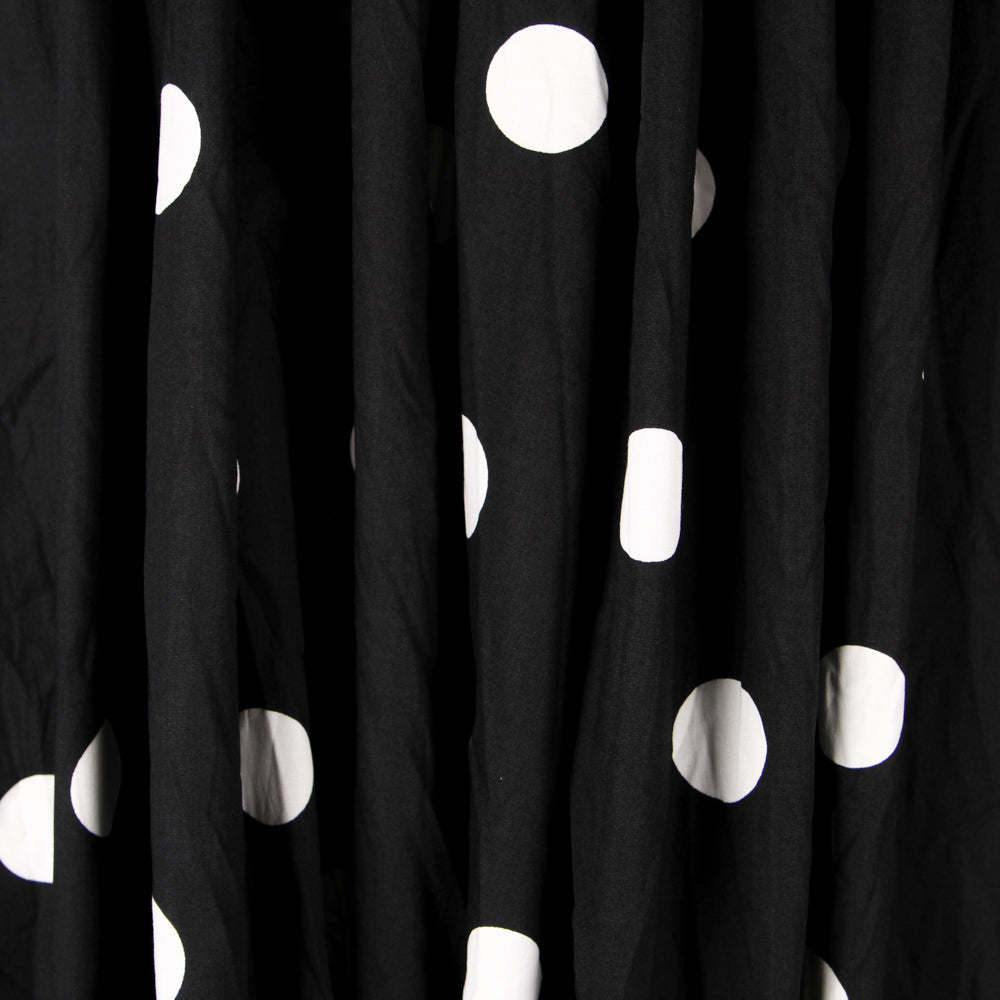 Polka Dot Spandex Popeline Weiß 30mm Schwarz - Ribes y Casals