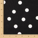 Polka Dot Spandex Popeline Weiß 30mm Schwarz - Ribes y Casals