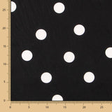 Polka Dot Spandex Popeline Weiß 30mm Schwarz - Ribes y Casals