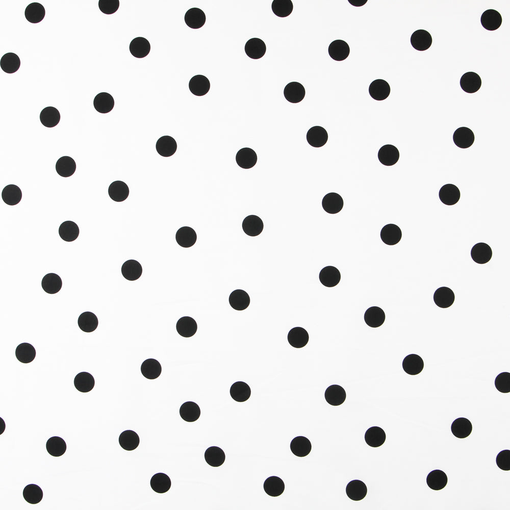 Spandex-Popeline Polka Dots Schwarz 30mm Weiß - Ribes y Casals