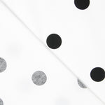 Spandex-Popeline Polka Dots Schwarz 30mm Weiß - Ribes y Casals