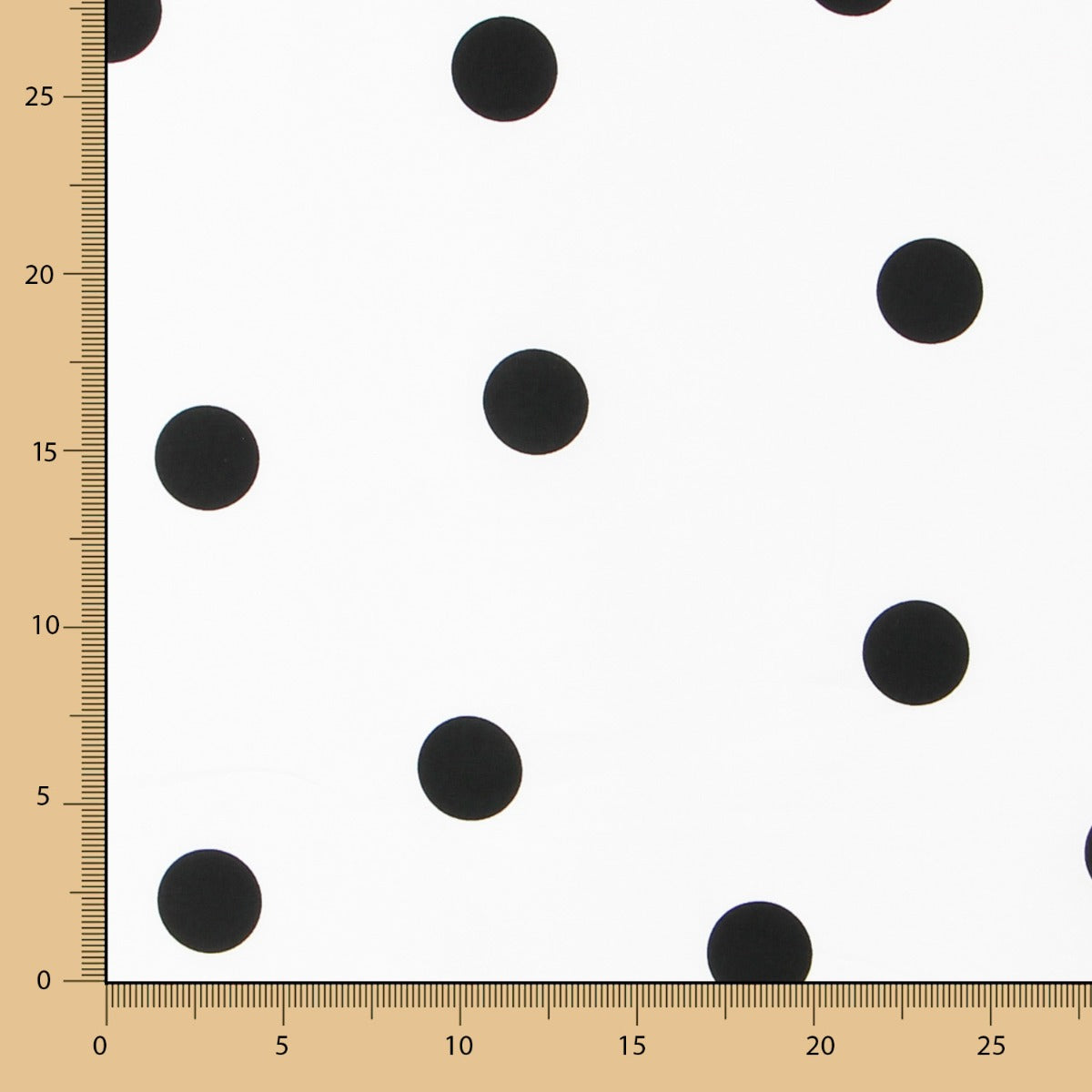 Spandex-Popeline Polka Dots Schwarz 30mm Weiß - Ribes y Casals