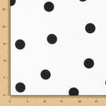 Spandex-Popeline Polka Dots Schwarz 30mm Weiß - Ribes y Casals