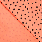 Popeline Spandex Popeline Schwarz Polka Dots 7mm Tangerine - Ribes y Casals