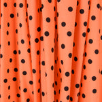 Popeline Spandex Popeline Schwarz Polka Dots 7mm Tangerine - Ribes y Casals