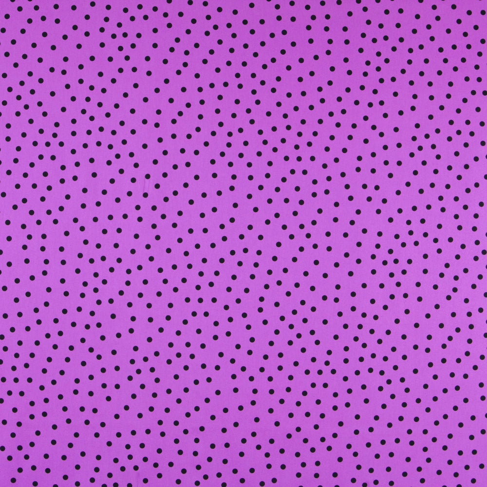 Popeline Spandex Polka Dots Schwarz Popeline 7mm Mauve - Ribes y Casals