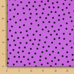 Popeline Spandex Polka Dots Schwarz Popeline 7mm Mauve - Ribes y Casals