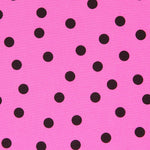 Spandex Popeline Schwarz Polka Dots 7mm Fuchsia - Ribes y Casals