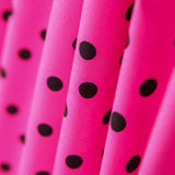 Spandex Popeline Schwarz Polka Dots 7mm Fuchsia - Ribes y Casals