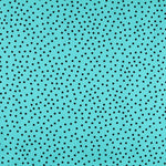 Spandex Polka Dot Popeline Schwarz 7mm Türkis - Ribes y Casals