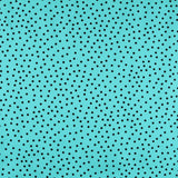 Spandex Polka Dot Popeline Schwarz 7mm Türkis - Ribes y Casals
